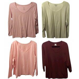 4 Long and Mid Sleeve Shirts 16/18W and 1X